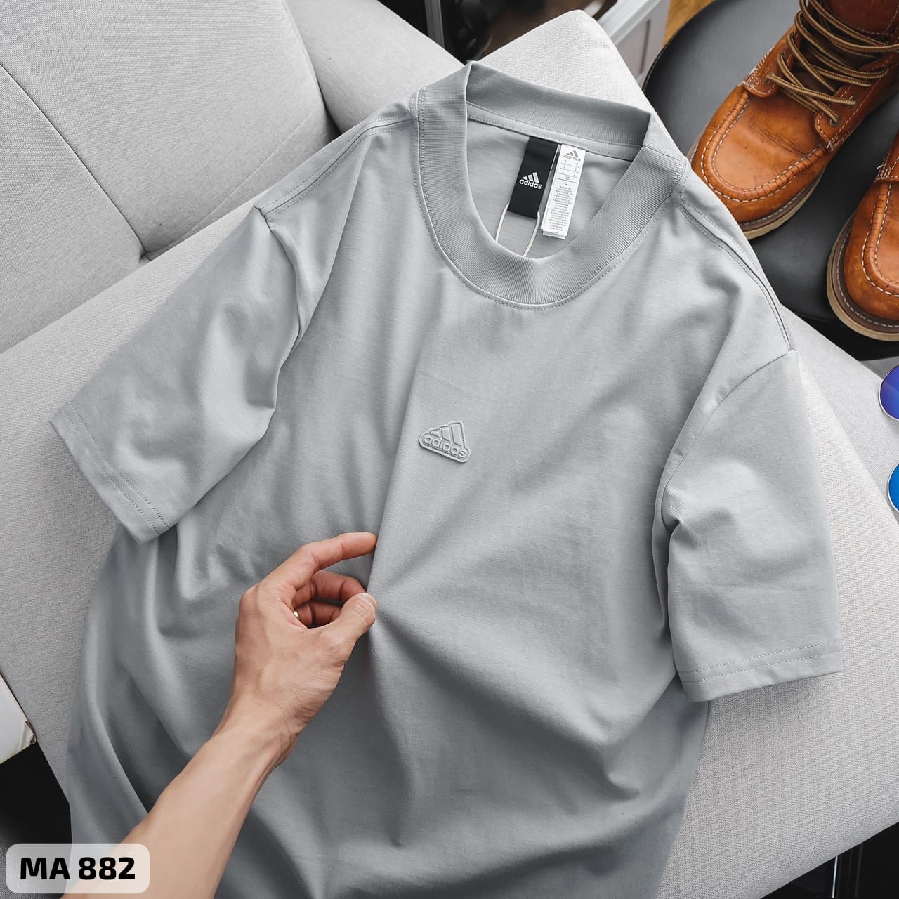 ADIDIS DROP SHOULDER T-SHIRT - GREY View 2