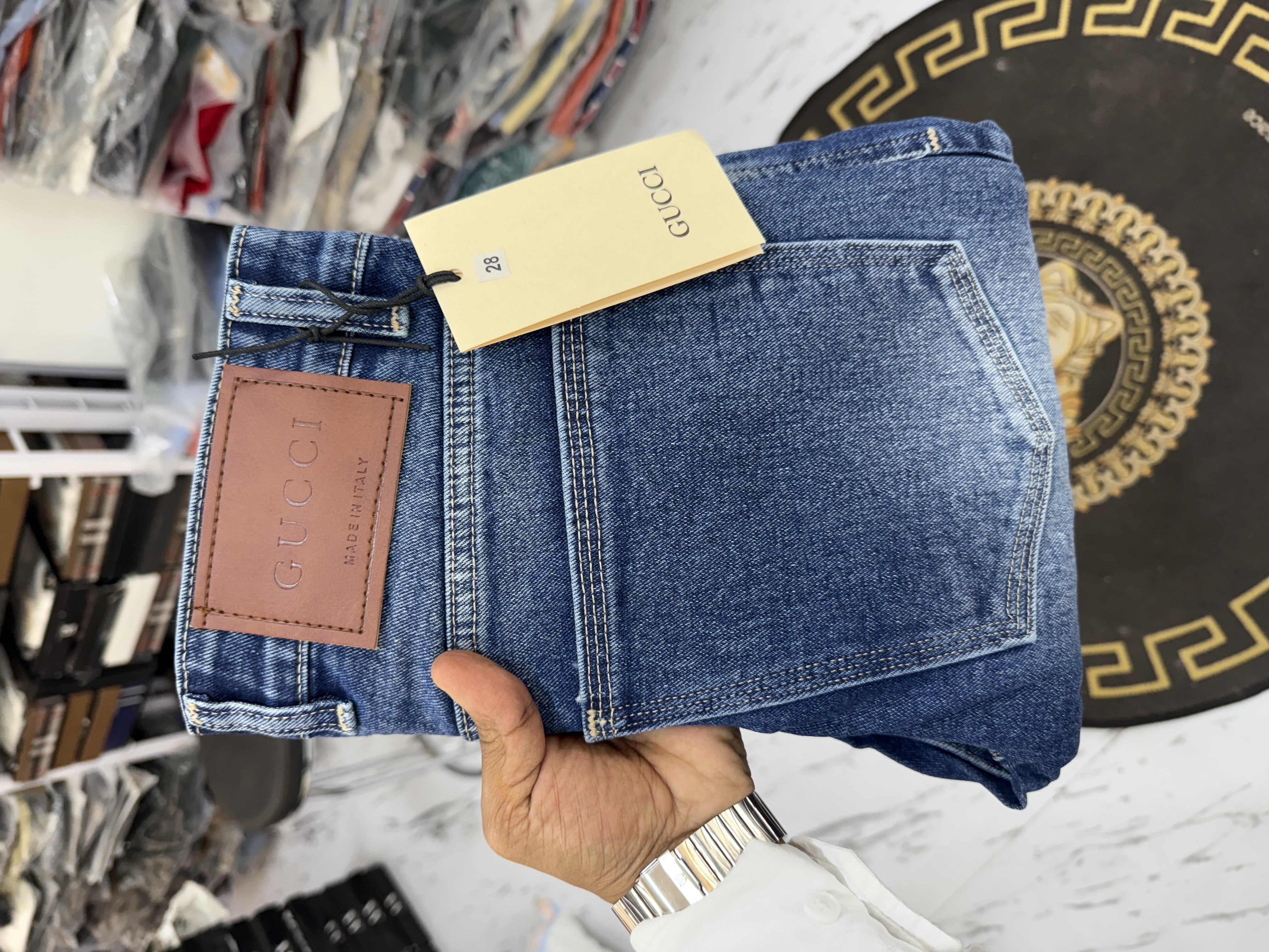 GUCCL IMPORTED STRAIGHT FIT JEANS Hover