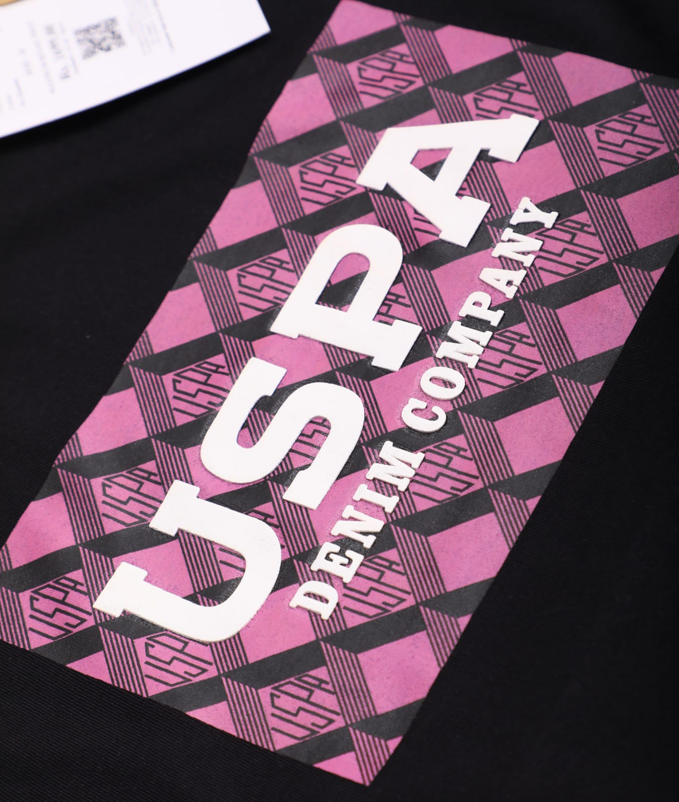 Uspa Round Neck Tshirt U-520 - Black View 2