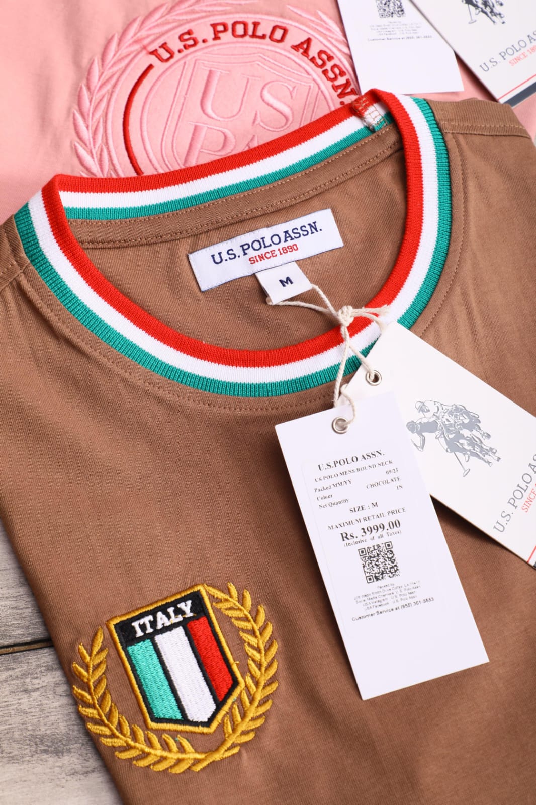 Uspa Round Neck Tshirt U-3333 - Brown View 2