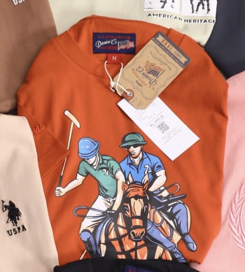 Uspa Round Neck Tshirt U-429 - Orange View 2