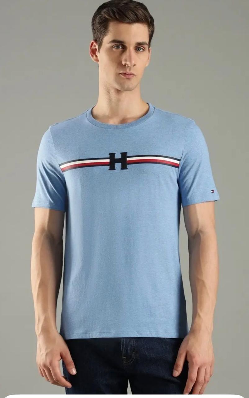TOMMY HIL REGULAR FIT T-SHIRT YU - SKY BULE Hover