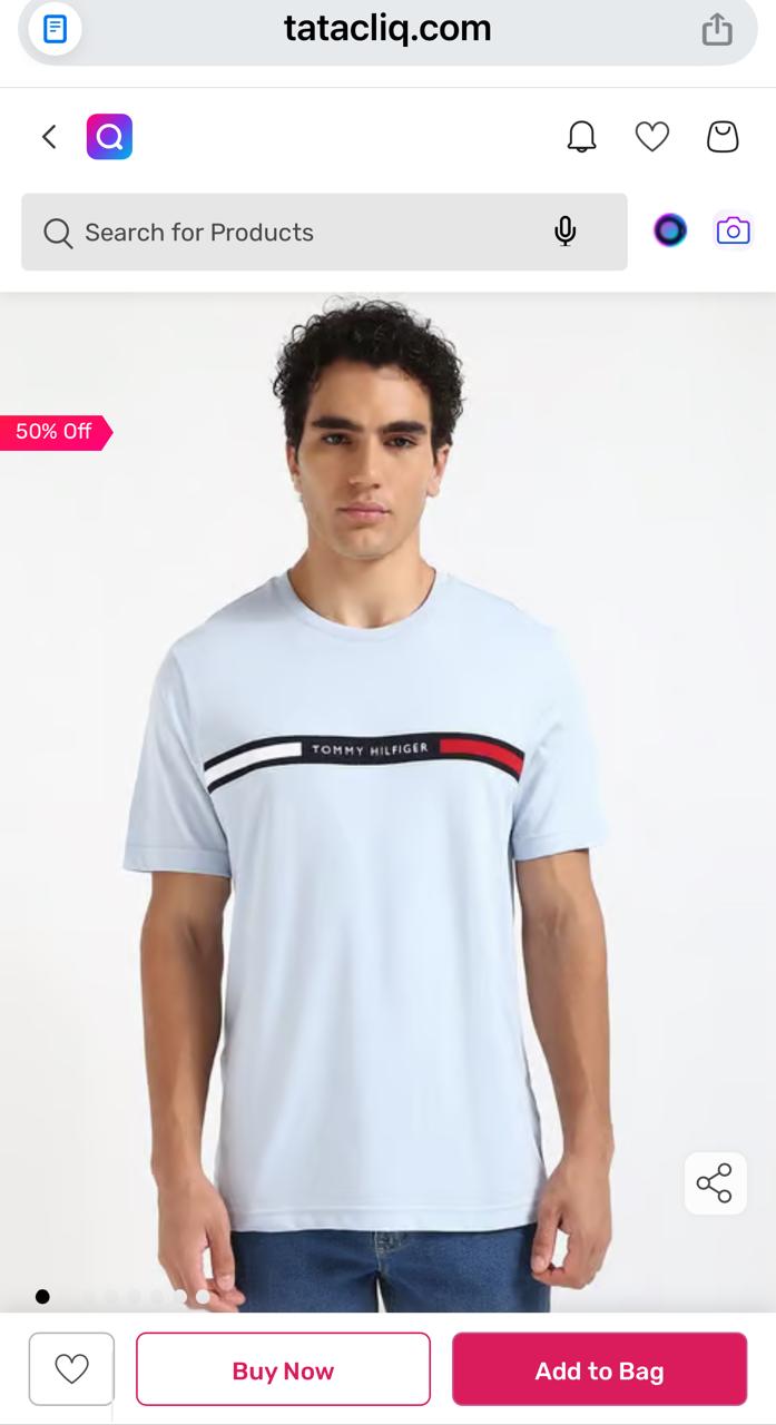 TOMMY HIL PREMIUM REGULAR FIT T-SHIRT - SKY BULE View 2