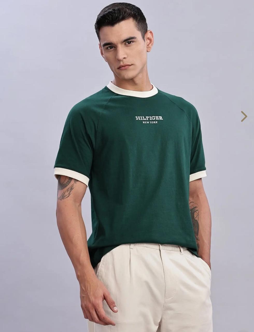 TOMMY HIL PREMIUM REGULAR FIT T-SHIRT CV - green View 2