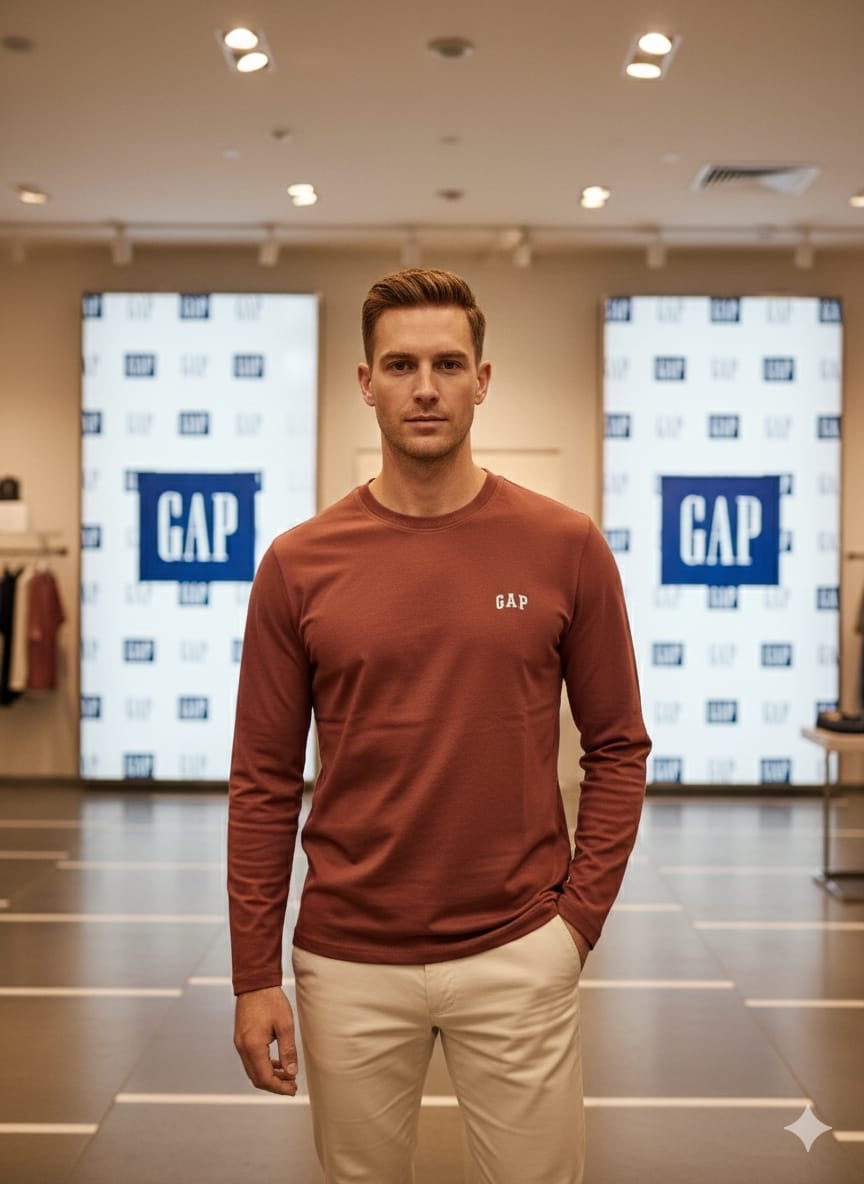 GAR FULL SLEEVE T-SHIRT - DARK BROWN View 1