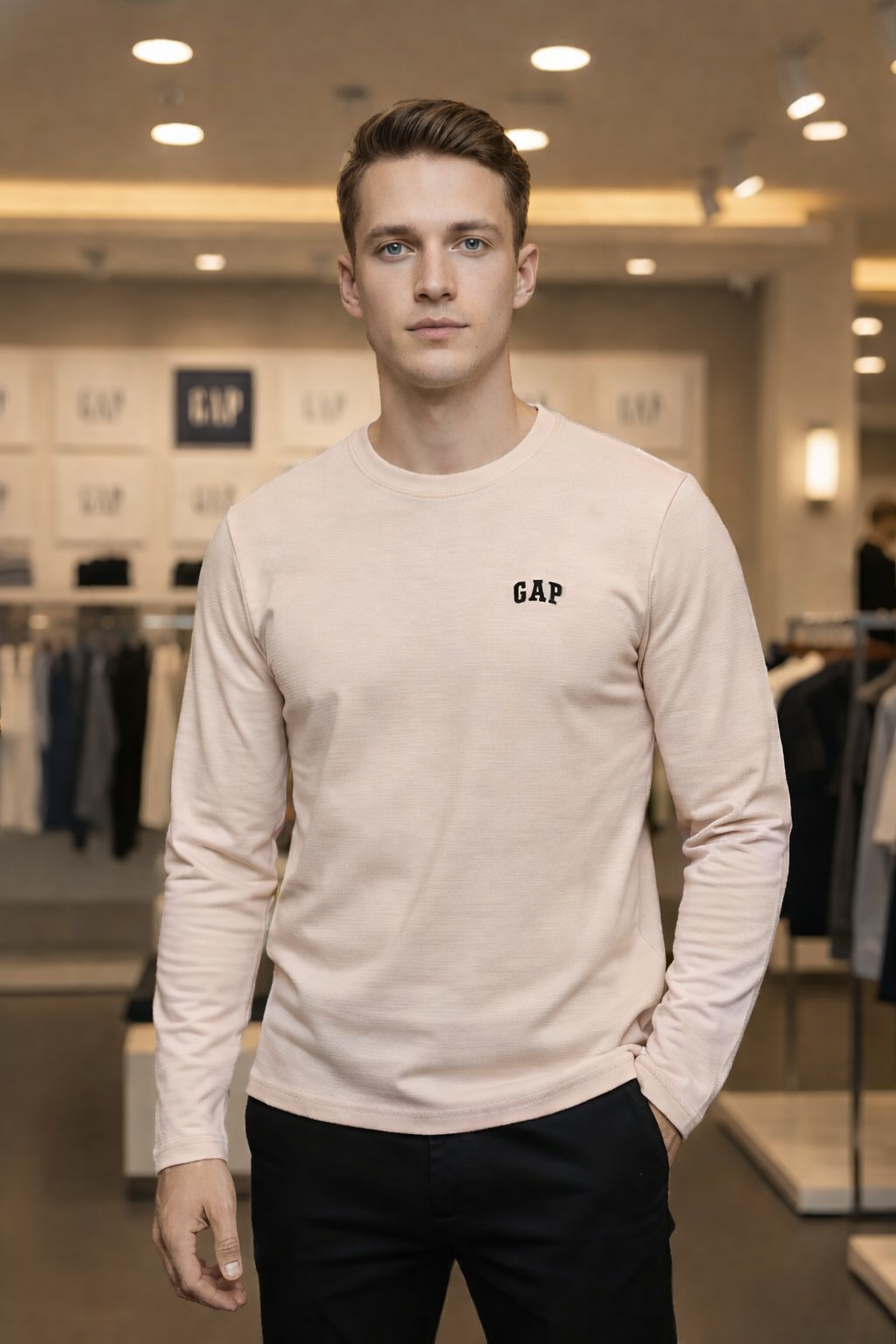 GAR FULL SLEEVE T-SHIRT - Beige View 1