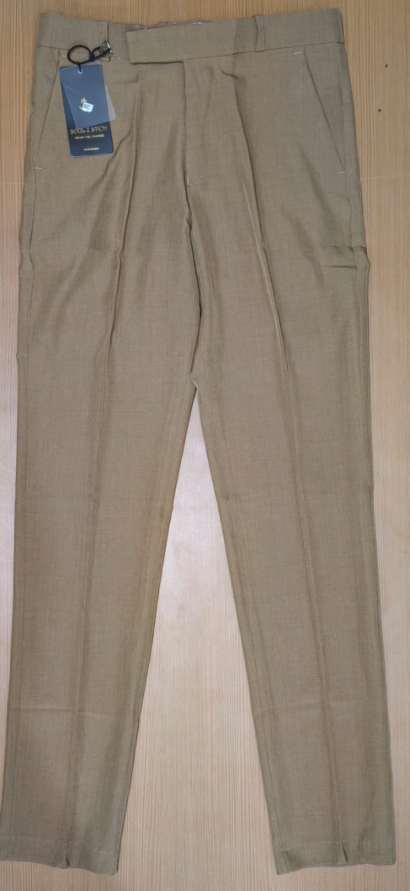 IMPORTED COTTON FOMAL PANT - Brown View 1