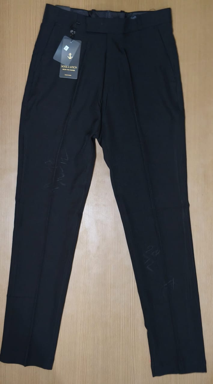 IMPORTED COTTON FOMAL PANT - Black View 1