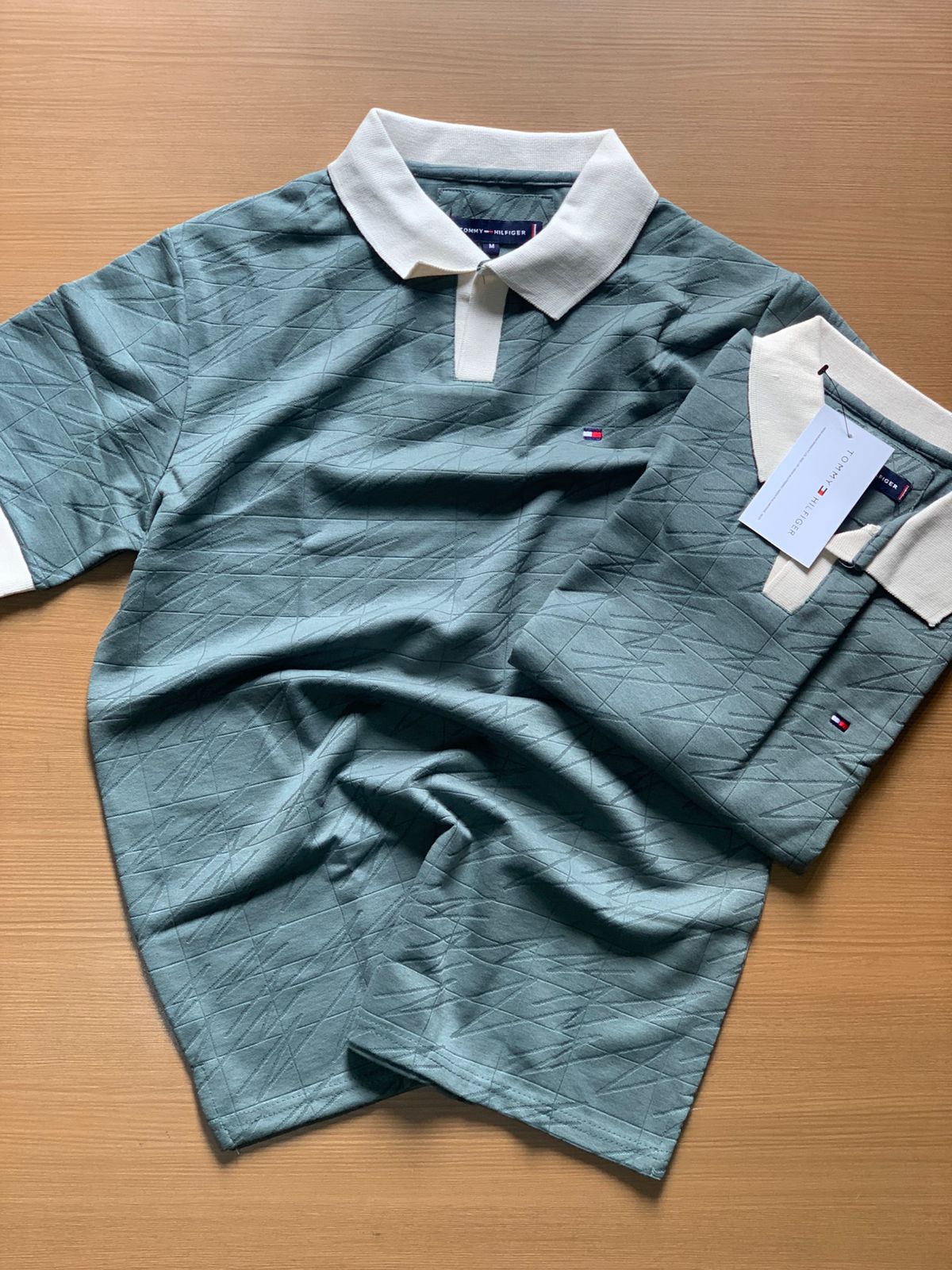 TONNY POLO NECK T-SHIRT V - Sage Green