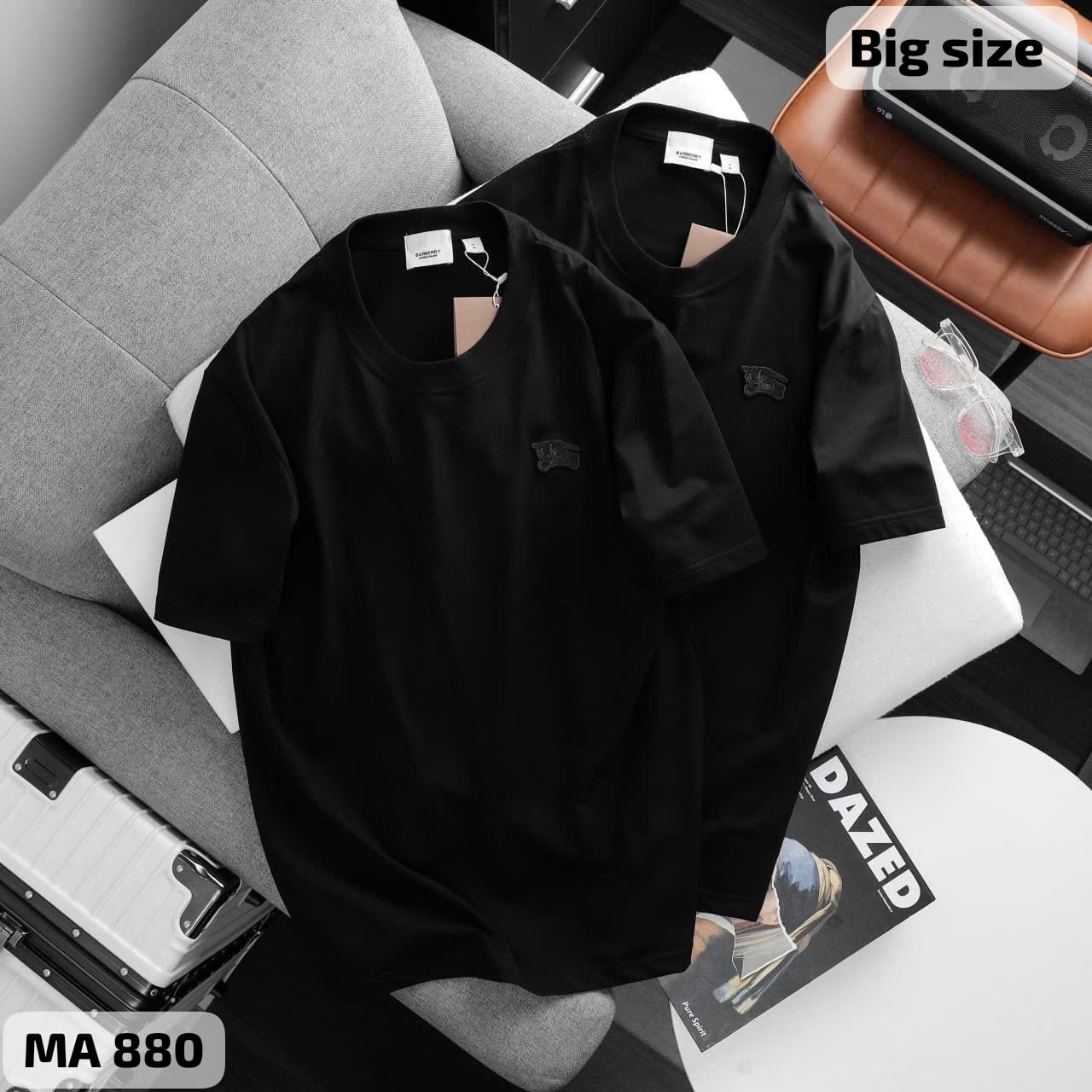 BURBENNY ROUND NECK T-SHIRT V - Black View 1