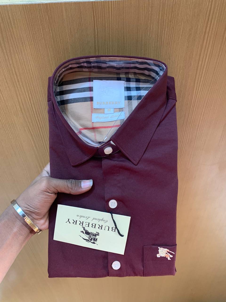 BURBENNY SHIRT VVVV - DARK MAROON View 1