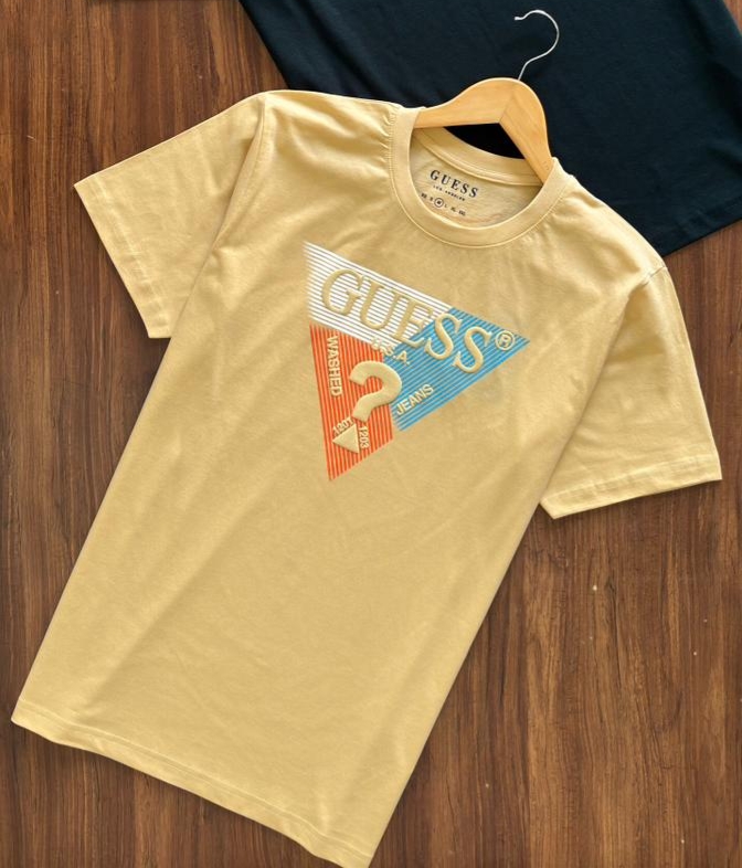 GUESS ROUND NECK T-SHIRT VV - Yellow