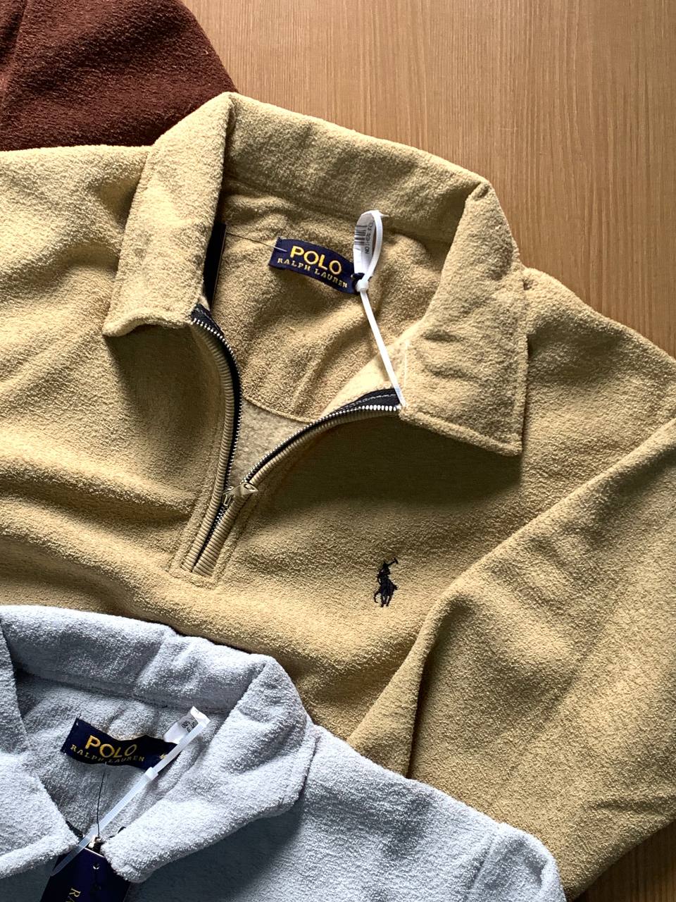 POLO NECK FULL SLEEVE T-SHIRT FFH - Beige View 1