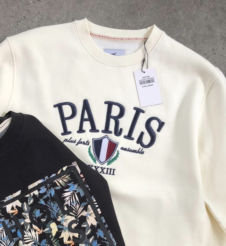 Hollistef sweatshirt K-HBDV - OFF WHITE