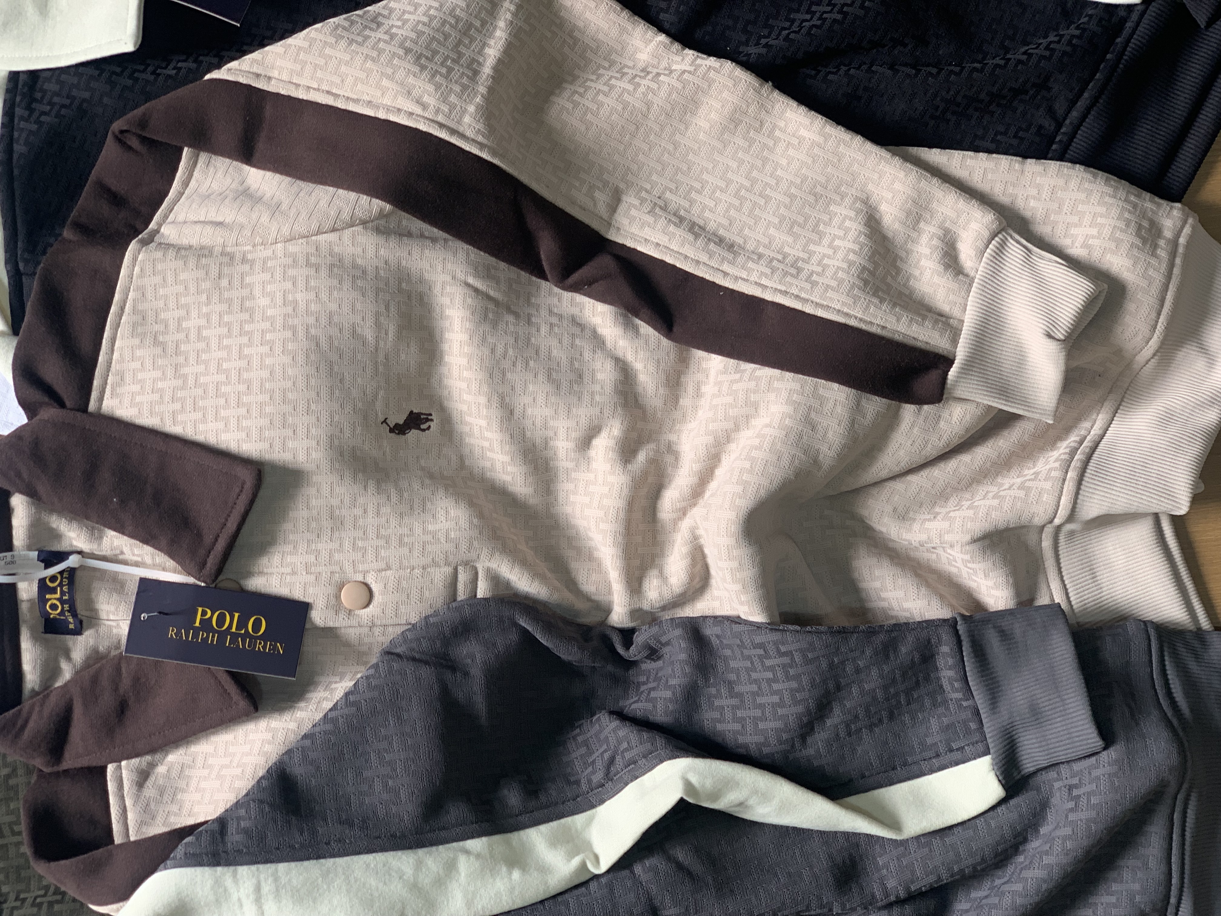 POLO NECK FULL SLEEVE T-EHIRT - LIGHT CREAM View 1