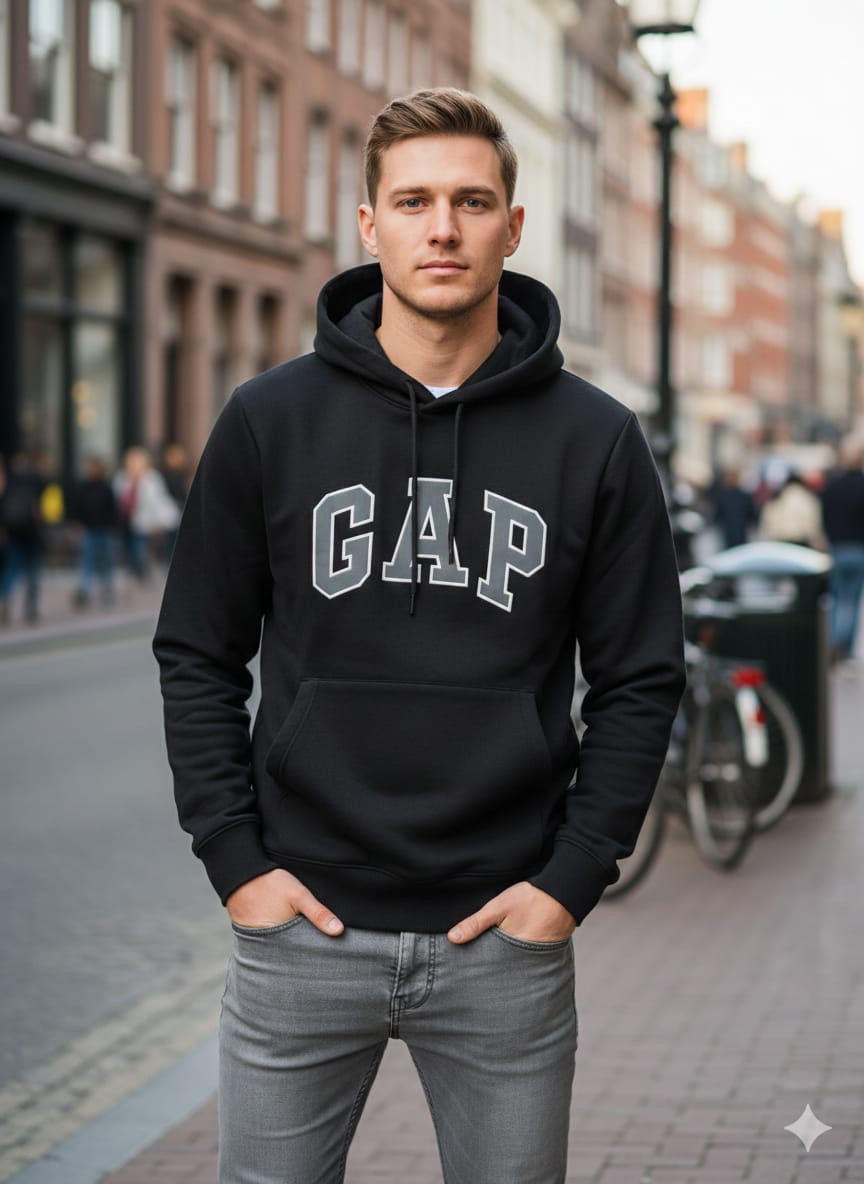 GAP HOODIE J-JDV - Black View 1