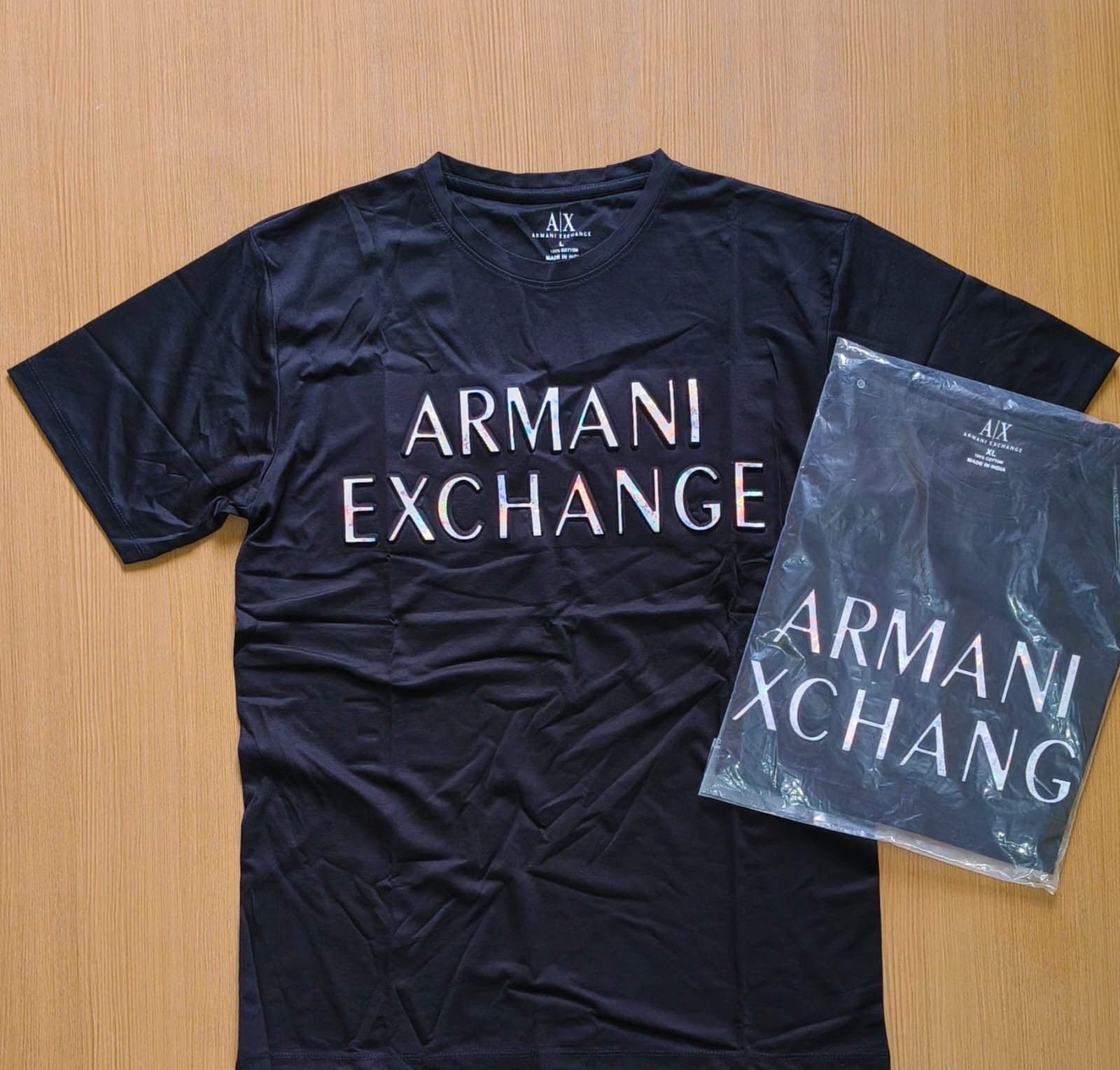 AX ROUND NECK T-SHIRT F-452 - Black View 1